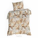 Pościel bawełniana 140x200 POLA biała z wzorem brązowych liści z kolekcji Classic Family - 6