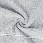 Ręcznik 50x90 MARI srebrny z welurową bordiurą w pasy 500 g/m2 - 3