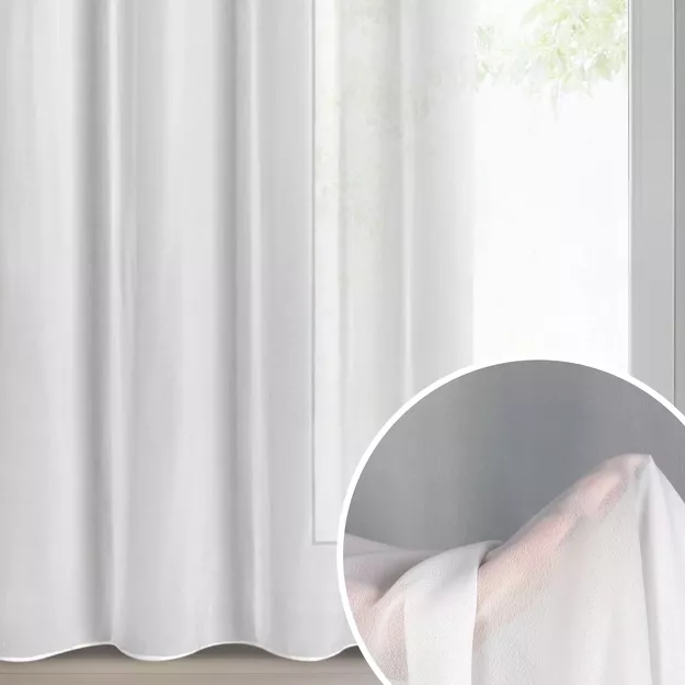 Firana na taśmie 140x270 DALIA biała z matowej tkaniny szyfonowej