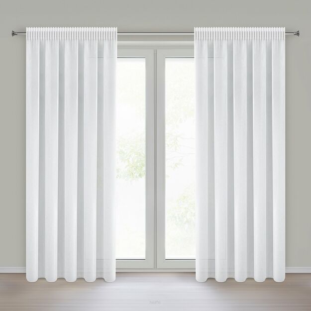 Firana na taśmie 140x270 DALIA biała z matowej tkaniny szyfonowej