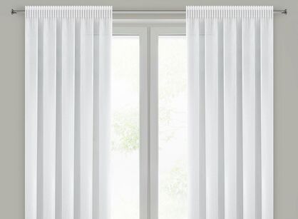 Firana na taśmie 140x270 DALIA biała z matowej tkaniny szyfonowej