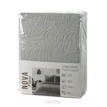Pościel welwetowa 140x200 FLANO srebrna z tłoczonym wzorem w jednolitym kolorze z kolekcji NOVA - 7