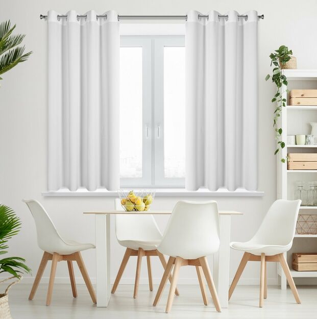 Zasłona na przelotkach 140x175 RITA jednokolorowa biała z miękkiej tkaniny