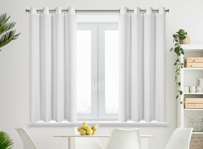 Zasłona na przelotkach 140x175 RITA jednokolorowa biała z miękkiej tkaniny