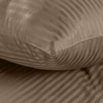 Pościel satynowa 140x200 VERA jednokolorowa gładka terra w prążki - 3
