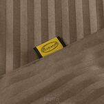 Pościel satynowa 140x200 VERA jednokolorowa gładka terra w prążki - 2