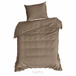 Pościel satynowa 140x200 VERA jednokolorowa gładka terra w prążki - 6