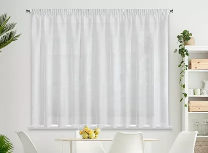 Firana gotowa na taśmie 350x160 REBECCA biała o strukturze drobnego deszczyku