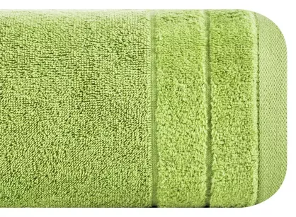 Ręcznik bawełniany 50x90 DAMLA oliwkowy gładki z subtelną bordiurą