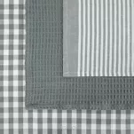 Komplet ścierek kuchennych 3x50x70 LUCY srebrne w pasy i kratkę z bawełny - 4