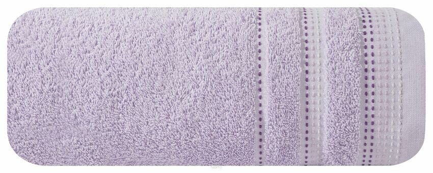 Ręcznik 50x90 POLA wrzosowy z kolorową bordiurą zakończoną stebnowaniem 500 g/m2