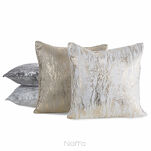 Poszewka 45x45 ELISE zaciemniająca typu dimout stalowa z marmurkowym srebrnym nadrukiem - 2