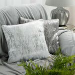 Poszewka 45x45 ELISE zaciemniająca typu dimout stalowa z marmurkowym srebrnym nadrukiem - 4