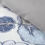 Pościel z makosatyny 160x200 PREMIUM 34 biała jasny niebieski kwiatowy wzór Premium - 3