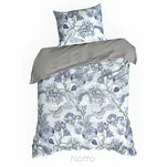 Pościel z makosatyny 160x200 PREMIUM 34 biała jasny niebieski kwiatowy wzór Premium - 5