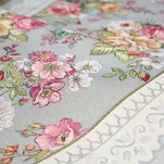 Bieżnik gobelinowy 45x140 1175 popielaty z wzorem kwiatowym - 6
