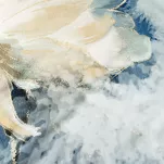 Pościel z makosatyny 160x200 EVA 4 Eva Minge niebieska beżowa wzór kwiatowy Premium - 2