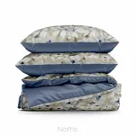 Pościel satynowa 160x200 SPRING 66 jasny beż ciemny niebieski z wzorem kwiatów z kolekcji Classic - 7