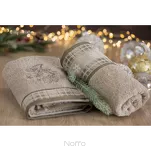 Ręcznik świąteczny 70x140 HOLLY 1 beżowy z żakardową bordiurą z wyhaftowanymi gwiazdkami - 5