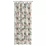 Zasłona na taras 155x240 GARDEN 2 na szelkach zapinanymi na rzepy biała z stalowym wzorem kwiatowym na taras wodoodporna - 3