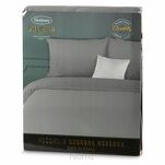 Pościel bawełniana 160x200 LANA1 stalowa zdobiona koronką - 6