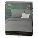 Pościel bawełniana 160x200 LANA1 stalowa zdobiona koronką - 6