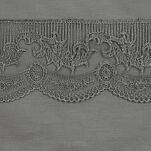 Pościel bawełniana 160x200 LANA1 stalowa zdobiona koronką - 4