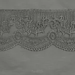 Pościel bawełniana 160x200 LANA1 stalowa zdobiona koronką - 4