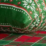 Pościel świąteczna 220x200 AURORA czerwono zielona wzór skandynawski z flaneli - 5