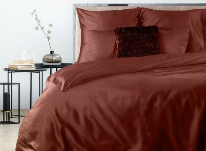 Pościel satynowa 180x200 NOVA 3 jednokolorowa gładka burgundowa