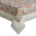 Obrus gobelinowy 140x180 1175 popielaty z wzorem kwiatowym - 6