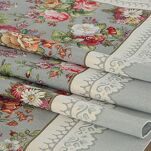 Obrus gobelinowy 140x180 1175 popielaty z wzorem kwiatowym - 5