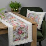 Obrus gobelinowy 140x180 1175 popielaty z wzorem kwiatowym - 8