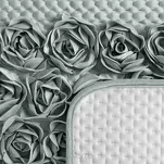 Narzuta welwetowa 220x240 ROSES Eva Minge miętowa z pasem róż 3D - 3