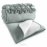 Narzuta welwetowa 220x240 ROSES Eva Minge miętowa z pasem róż 3D - 5