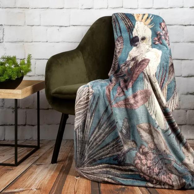 Koc 150X200 ARA turkusowy popielaty