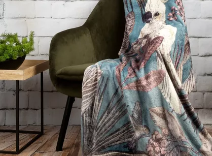 Koc 150X200 ARA turkusowy popielaty