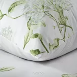 Pościel z mikrowłókna 160x200 BUENA biała zielona wzór kwiatowy Design 91 - 2