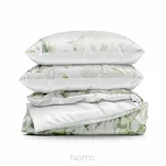 Pościel z mikrowłókna 160x200 BUENA biała zielona wzór kwiatowy Design 91 - 7