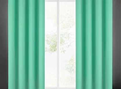 Zasłona na przelotkach 140x250 RITA jednokolorowa miętowa z miękkiej tkaniny