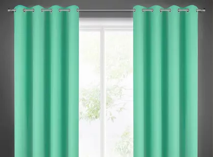 Zasłona na przelotkach 140x250 RITA jednokolorowa miętowa z miękkiej tkaniny