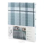 Pościel satynowa 140x200 SPRING 95 niebieska z motywem kratki z kolekcji Classic - 7