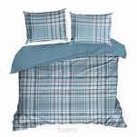 Pościel satynowa 140x200 SPRING 95 niebieska z motywem kratki z kolekcji Classic - 4