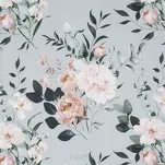 Pościel bawełniana 140x200 ROSITA szara stalowa z wzorem róż z kolekcji Classic - 2