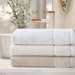 Ręcznik 30x50 FRIDA ciemna zieleń z fakturą kosteczki i szeroką welurową bordiurą 500 g/m2 - 6