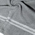 Ręcznik 70x140 FILON srebrny zdobiony bordiurą w prążki z połyskującą srebrną nicią - 2