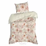 Pościel z mikrowłókna 220x200 FLORINA beżowa pudrowy róż nadruk kwiatowy Design 91 - 3