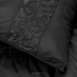 Pościel bawełniana 160x200 LANA 3 czarna zdobiona koronką - 2