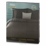 Pościel bawełniana 160x200 LANA 3 czarna zdobiona koronką - 6