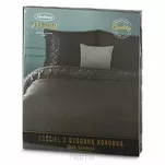 Pościel bawełniana 160x200 LANA 3 czarna zdobiona koronką - 6